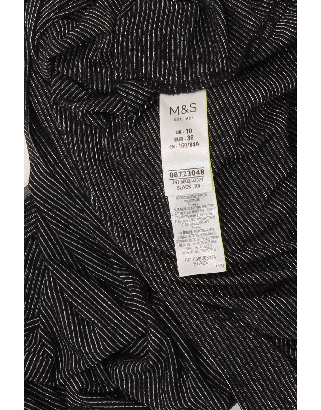 T-shirt oversize da donna Marks & Spencer Top UK 10 piccola a righe nere