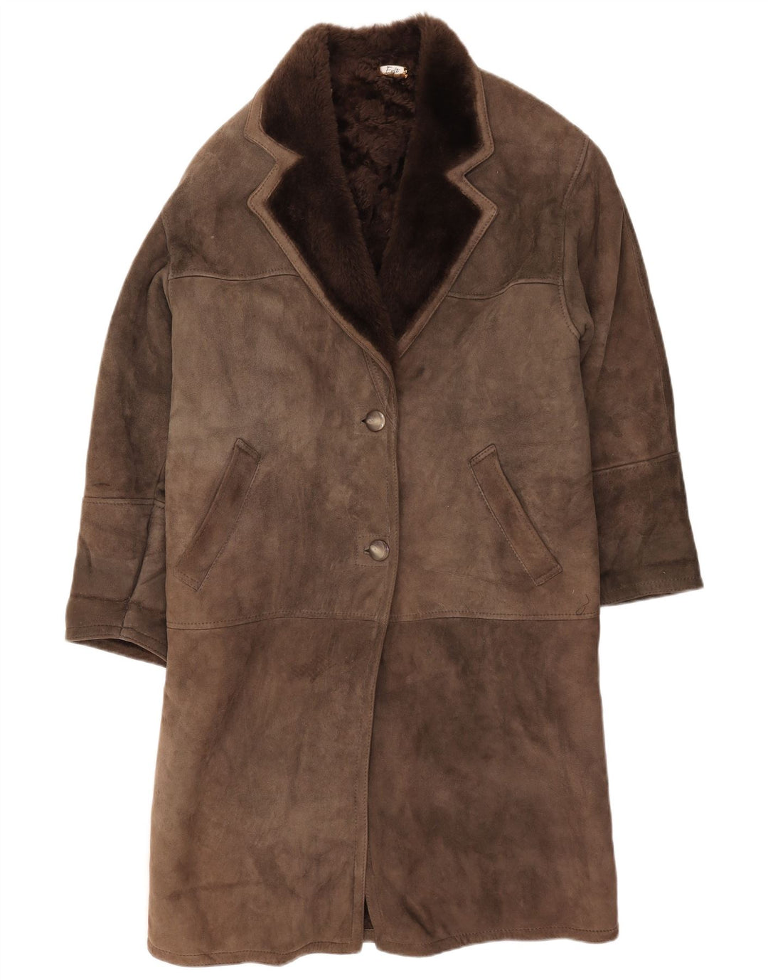 Cappotto in shearling vintage da donna IT 42 Shearling grigio medio