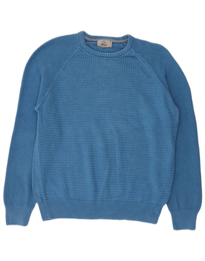 Maglione maglione girocollo vestibilità regolare da uomo Marks & Spencer blu medio