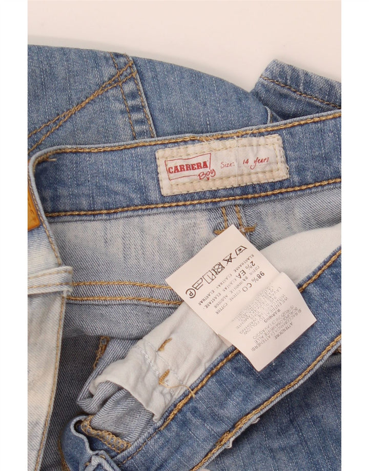 Pantaloncini di jeans invecchiati CARRERA da bambino 13-14 anni W30 cotone blu