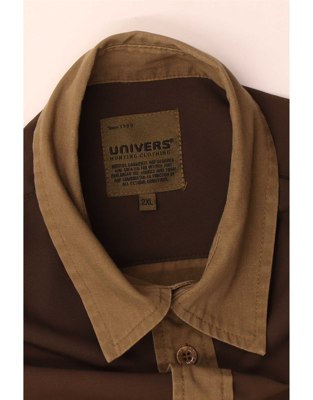 Camicia da uomo Univers 2XL Poliestere color block marrone