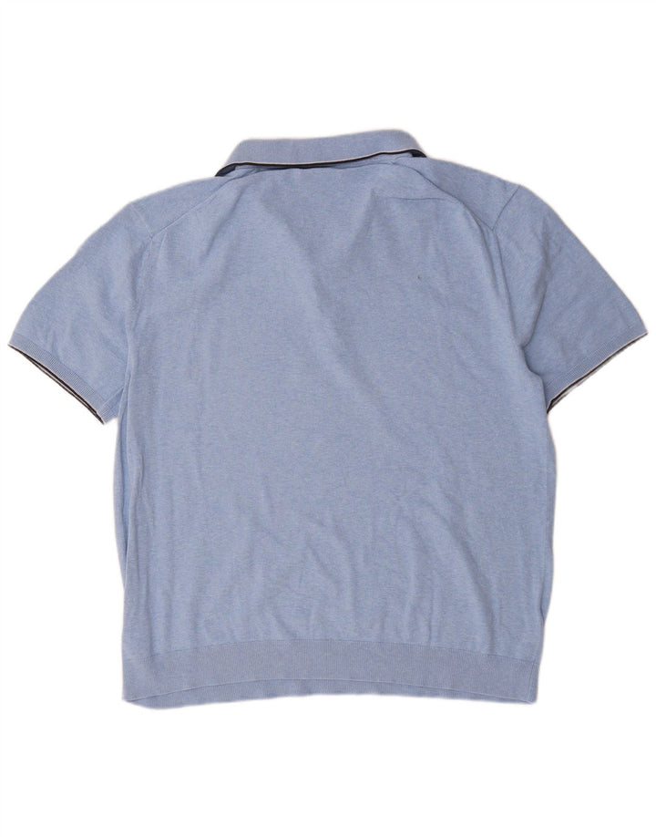 Polo da uomo Marks & Spencer in cotone blu medio