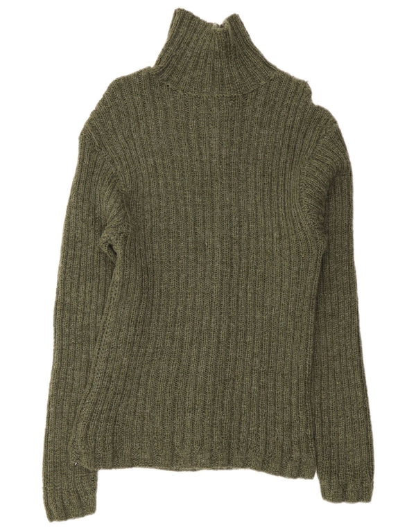 Maglione cardigan vintage da uomo piccolo verde