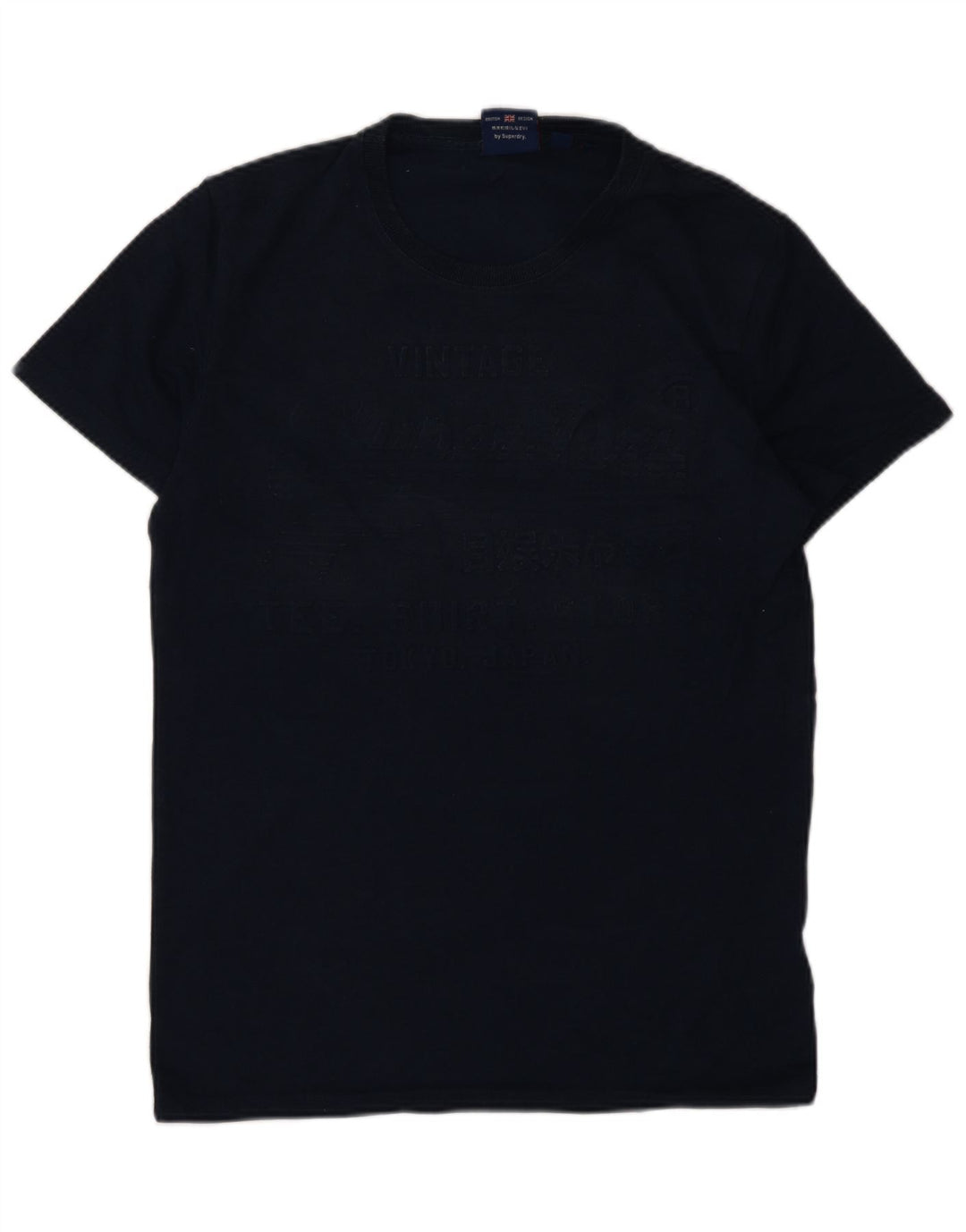 T-shirt grafica da uomo Superdry Top in cotone blu navy medio