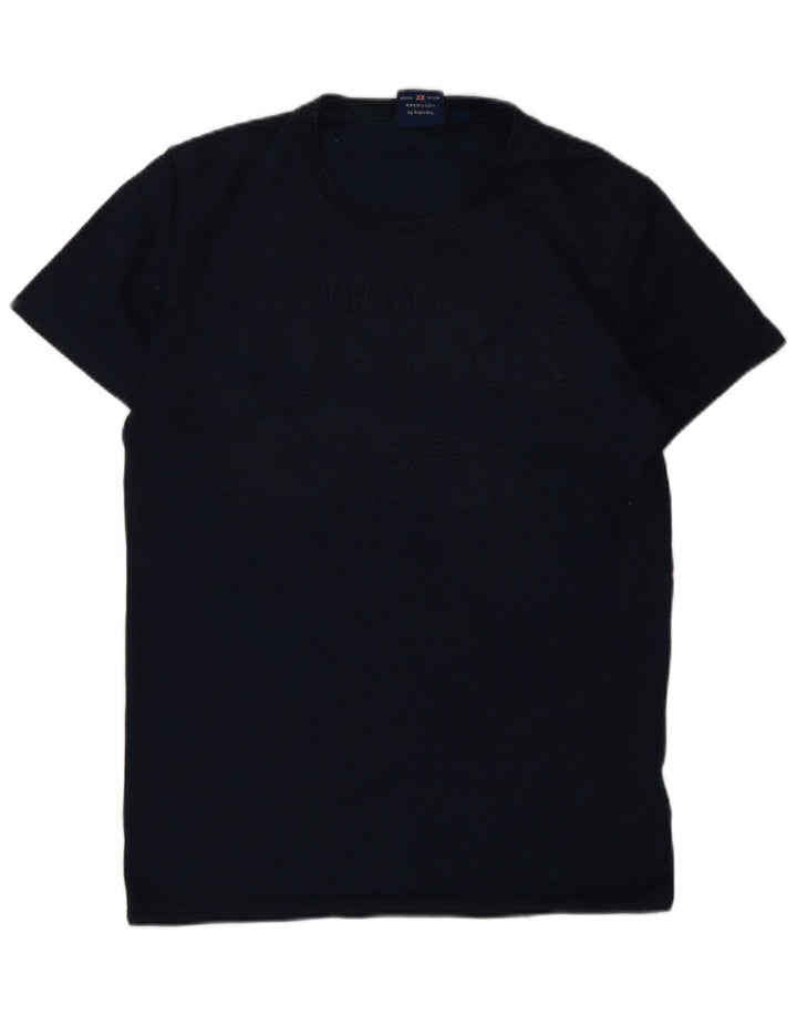 T-shirt grafica da uomo Superdry Top in cotone blu navy medio