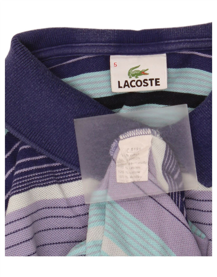 Polo da uomo Lacoste taglia 5 grande in cotone a righe multicolori
