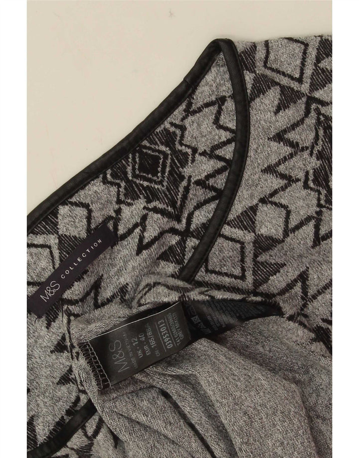 Abito a tunica con maniche a 3/4 da donna Marks & Spencer UK 12 Grigio medio geometrico