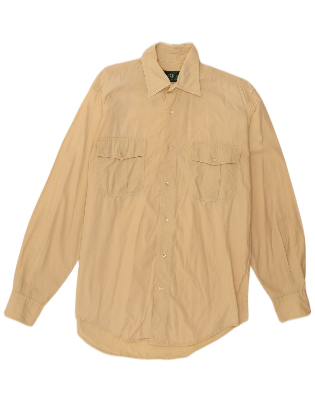 Camicia da uomo Henry Cottons taglia 39 15 1/2 cotone giallo medio