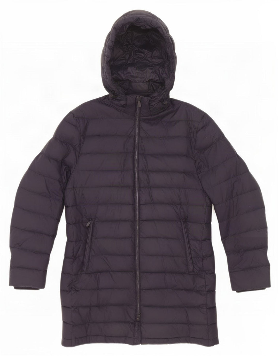 Cappotto imbottito con cappuccio da donna Massimo Dutti UK 14 medio blu navy