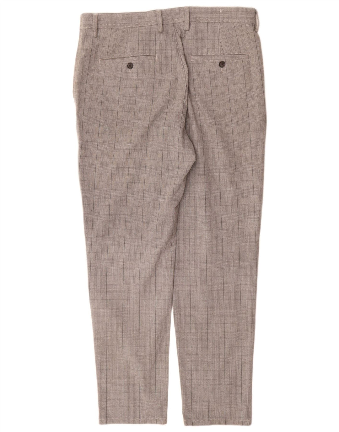 Pantaloni chino slim da uomo Zara EU 42 Large W32 L30 Poliestere a quadri grigi