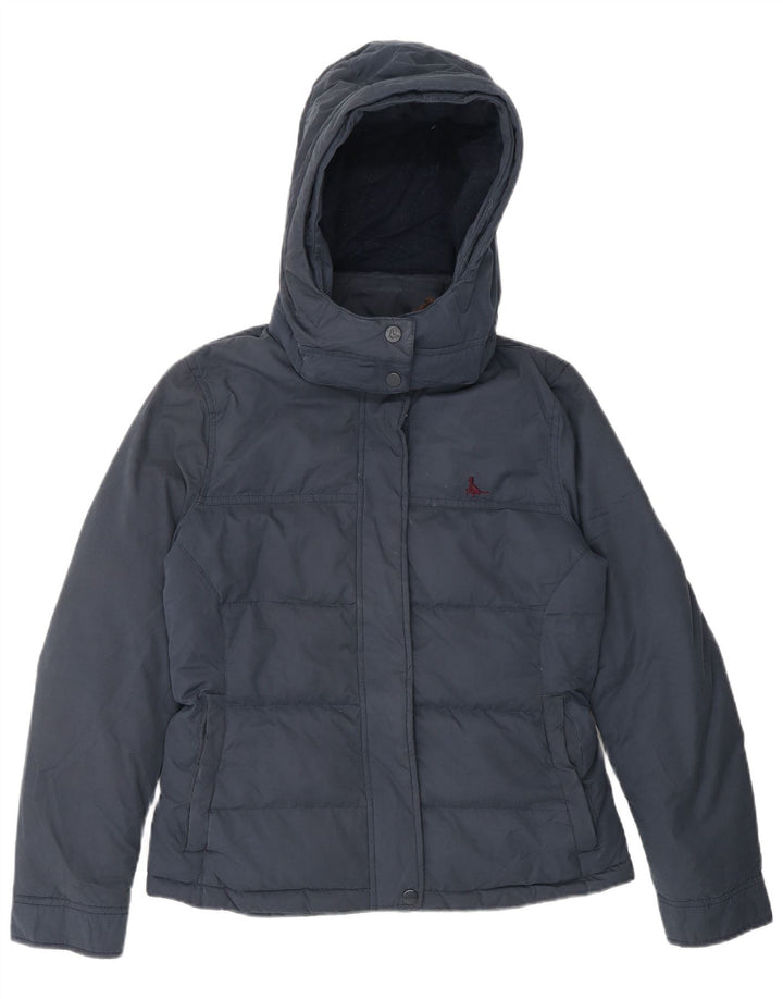 Giacca imbottita con cappuccio da donna Jack Wills UK 8 piccola in poliestere blu navy