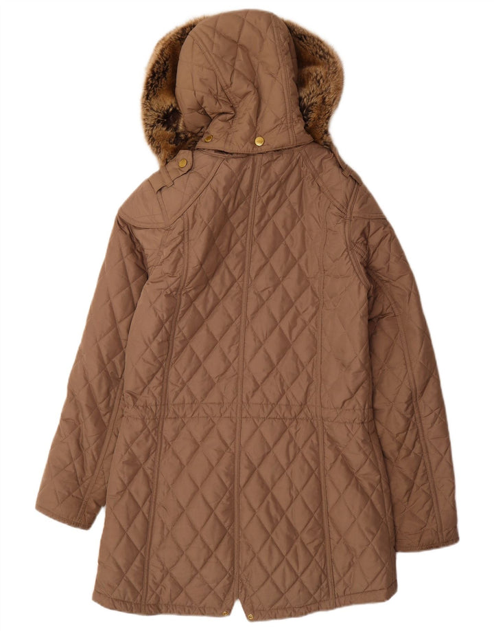 Soprabito trapuntato con cappuccio da donna BARBOUR UK 8 piccolo poliestere beige