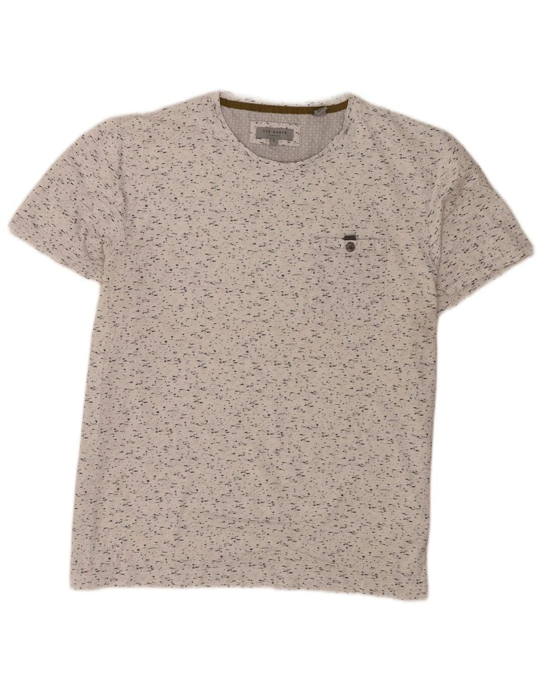 T-shirt da uomo Ted Baker taglia 5 XL cotone chiazzato bianco