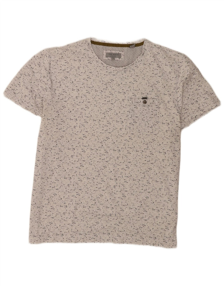 T-shirt da uomo Ted Baker taglia 5 XL cotone chiazzato bianco