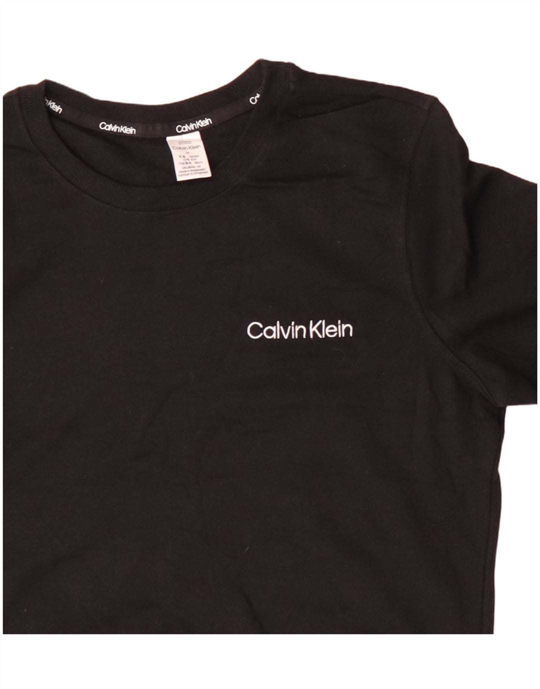 CALVIN KLEIN Felpa da donna Maglione UK 14 Medio Nero Cotone