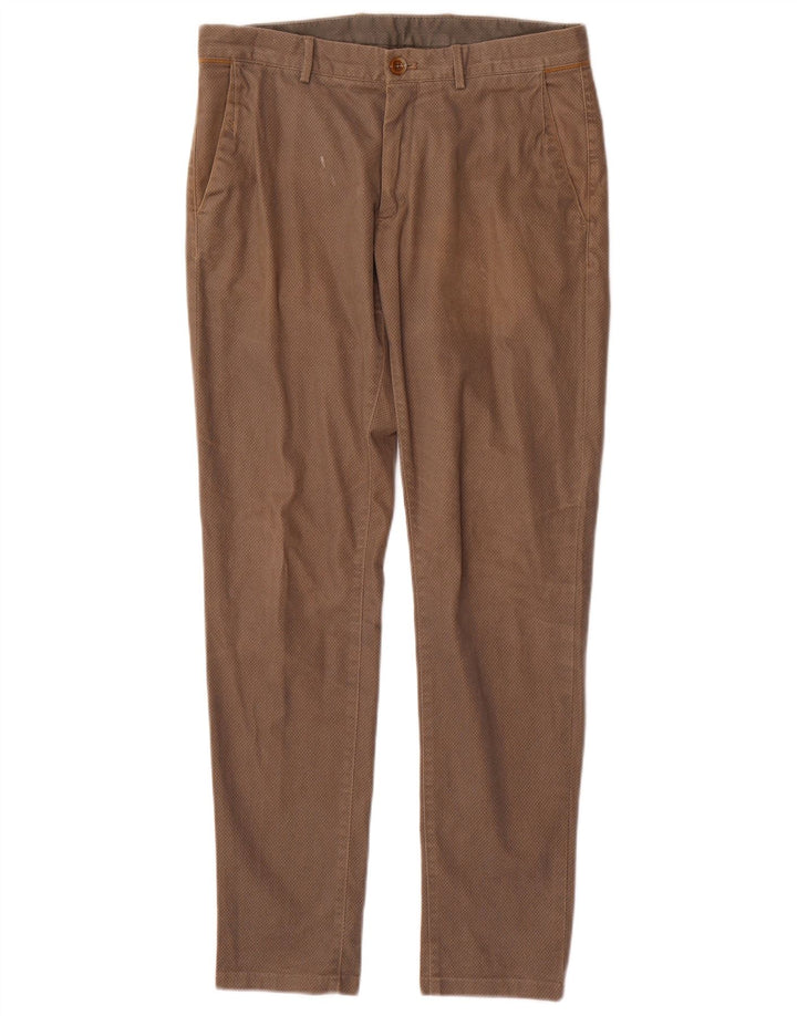 MASSIMO DUTTI Pantaloni chino slim fit da uomo EU 40 Medio W31 L30 Marrone