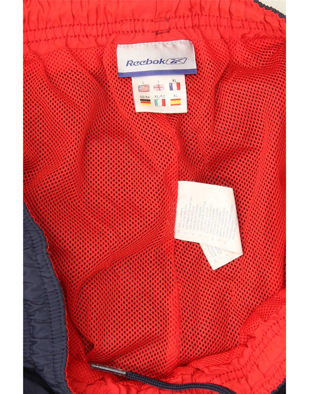 Pantaloni da tuta grafica da uomo Reebok Large blu navy color block
