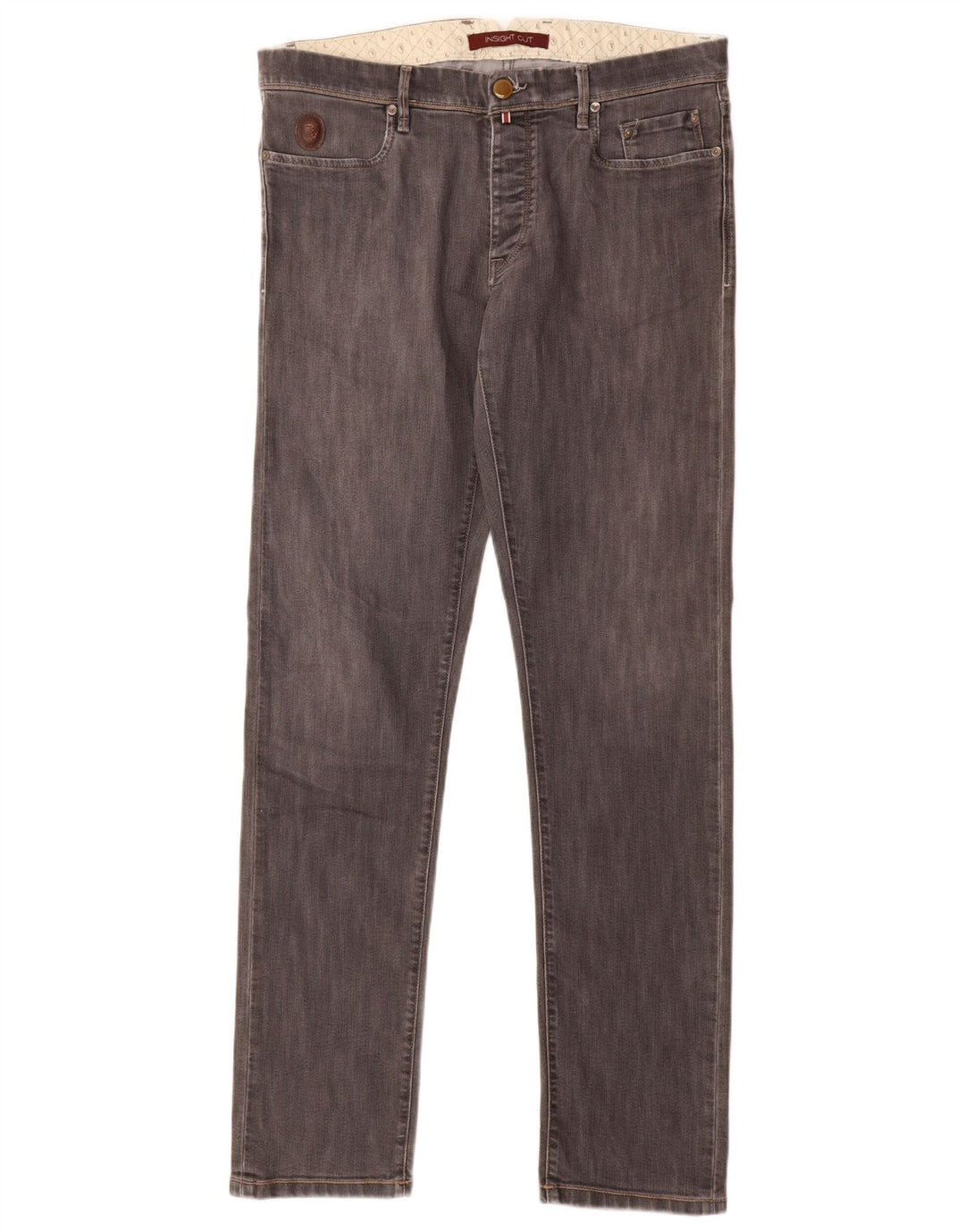 Jeans Slim Uomo Trussardi W33 L34 Cotone Grigio