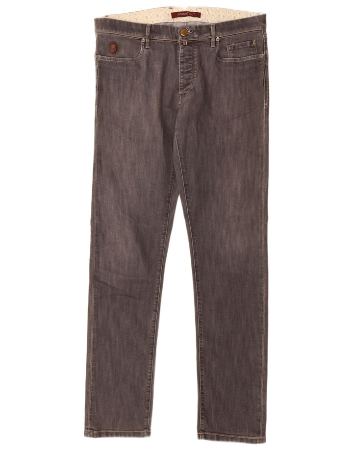 Jeans Slim Uomo Trussardi W33 L34 Cotone Grigio