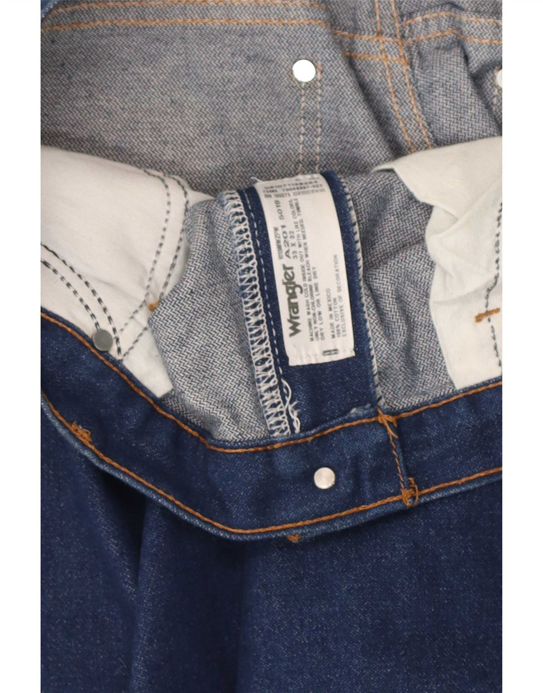 Jeans dritti regolari da uomo Wrangler W33 L32 cotone blu