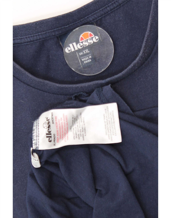T-shirt grafica da uomo Ellesse Top 2XL cotone blu navy