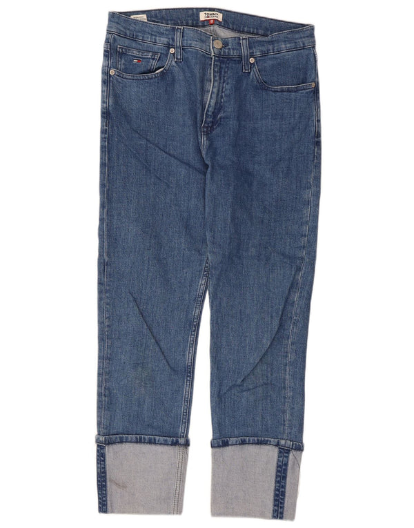 Tommy Hilfiger Donna Izzy High Rise Slim Cropped Jeans W30 L30 Cotone Blu