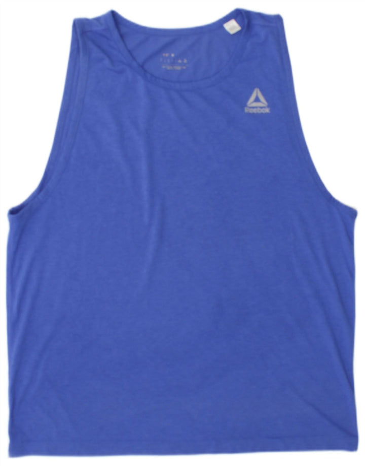 Canotta grafica da uomo ADIDAS grande blu in poliestere