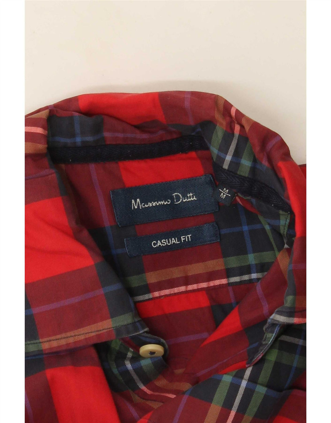 Camicia casual da uomo Massimo Dutti a quadri rossi medi
