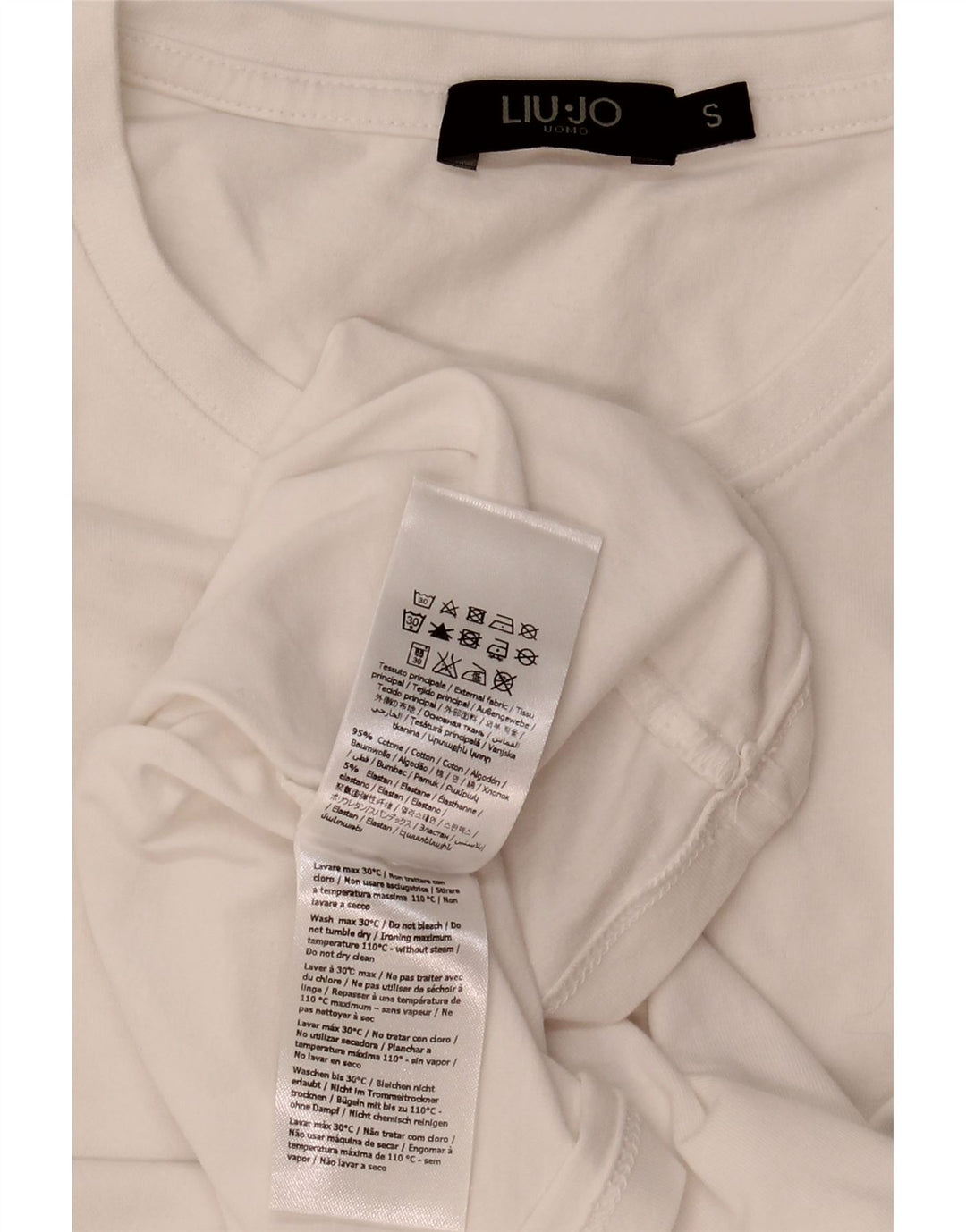 LIU JO Mens T-Shirt Top Small White Cotton Vintage Liu Jo and Second-Hand Liu Jo from Messina Hembry 