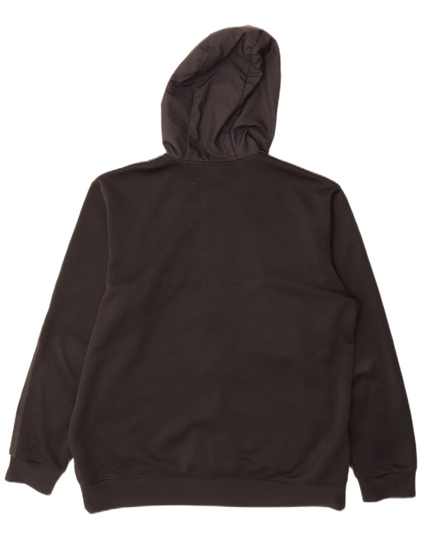 Maglione con cappuccio e zip da uomo Adidas grande in poliestere nero