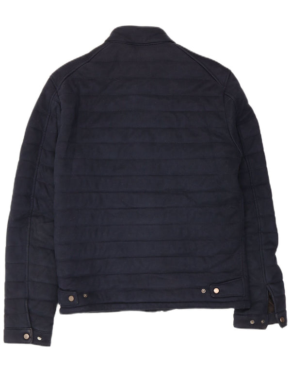 Giacca imbottita da uomo Zara UK 36 Small poliestere blu navy