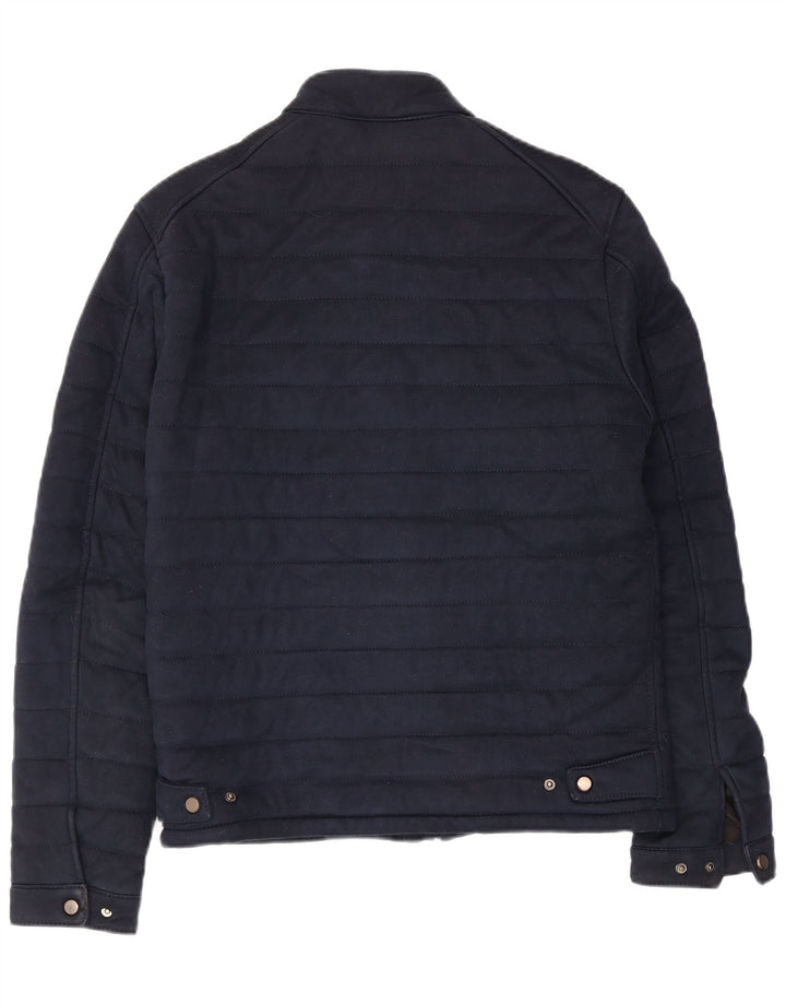 Giacca imbottita da uomo Zara UK 36 Small poliestere blu navy