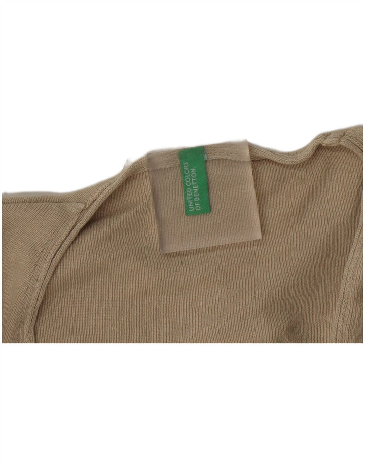 Maglione da donna con scollo a V Benetton UK 8 Small Beige