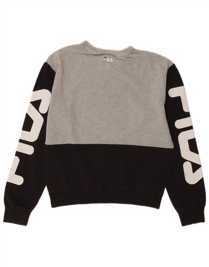 Felpa grafica da donna Fila Jumper UK 10 Small Grey Colourblock