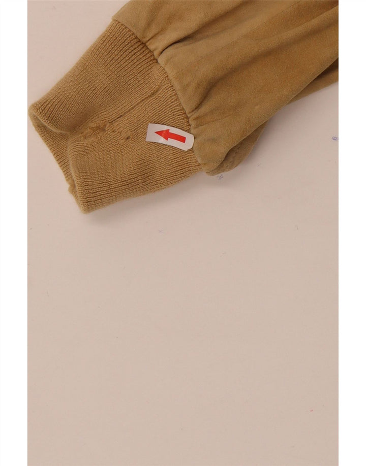 Giubbotto bomber in pelle scamosciata vintage da uomo UK 38 Beige medio