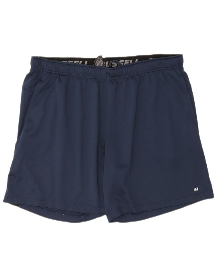 Pantaloncini sportivi Dri-Power da uomo Russell Athletic 2XL Blu navy a blocchi di colore