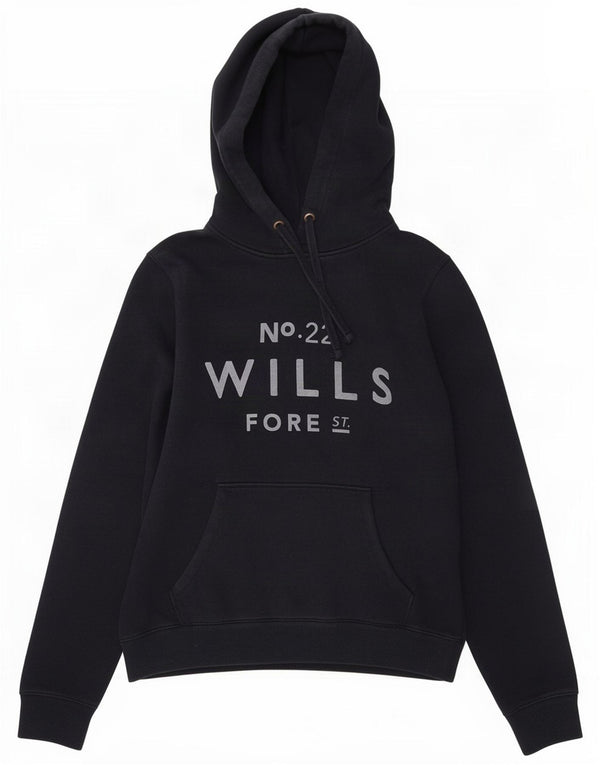 Jack Wills Womens Graphic Oversized Hoodie Jumper UK 10 Small Navy Blue