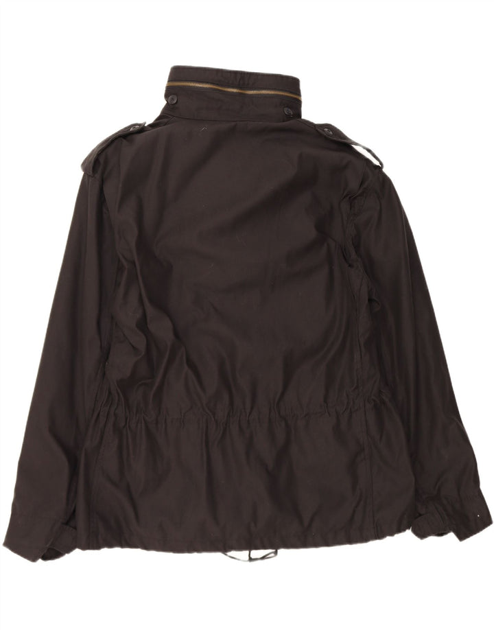 VINTAGE Mens Regular Utility Jacket UK 42 XL Black Polyester Vintage Vintage and Second-Hand Vintage from Messina Hembry 