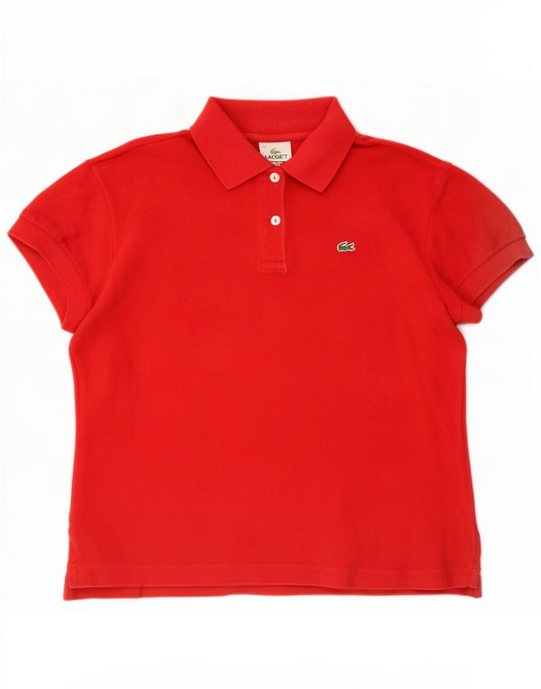 Polo corta da donna Lacoste taglia 40 cotone rosso medio