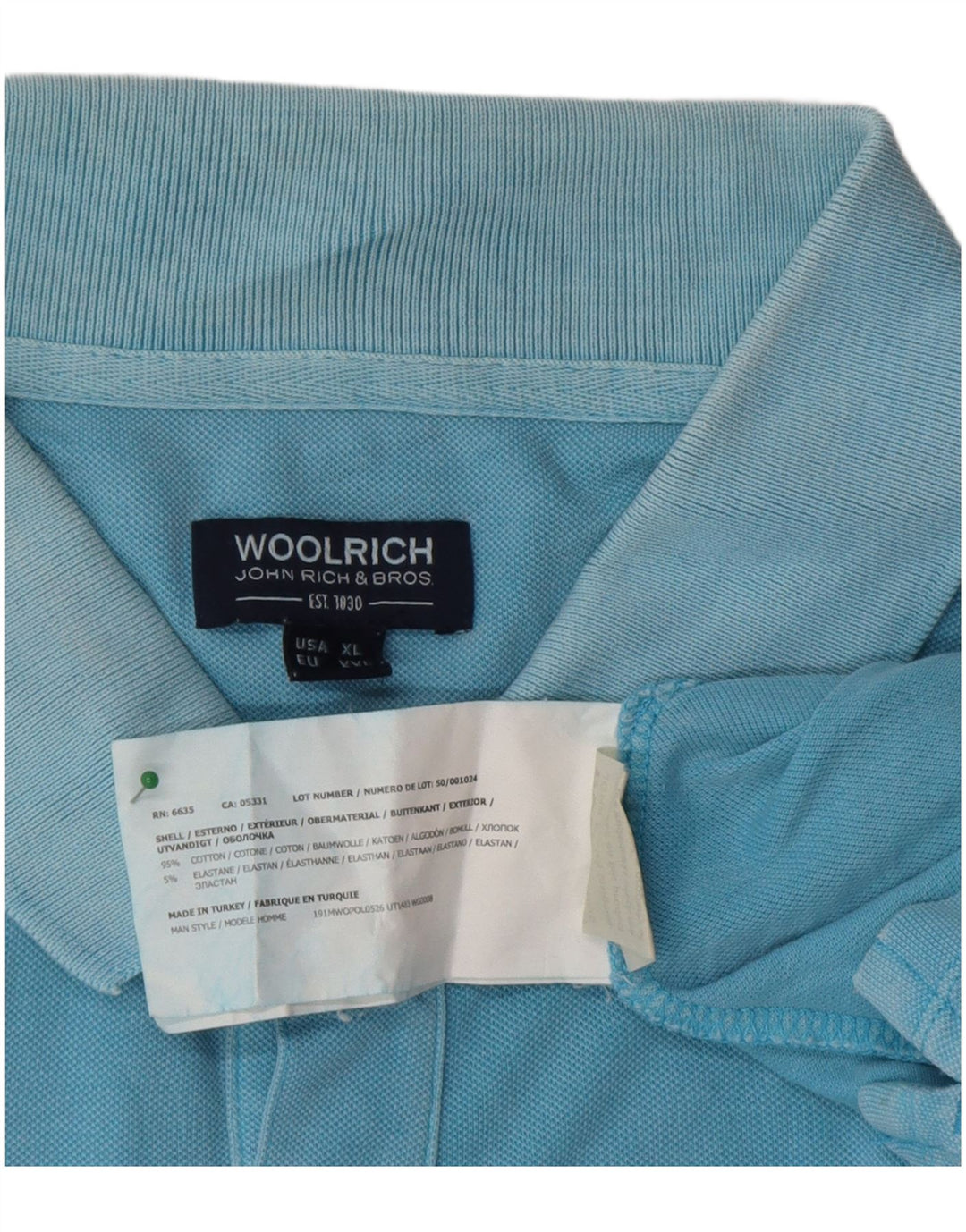 Polo da uomo Woolrich 2XL in cotone blu