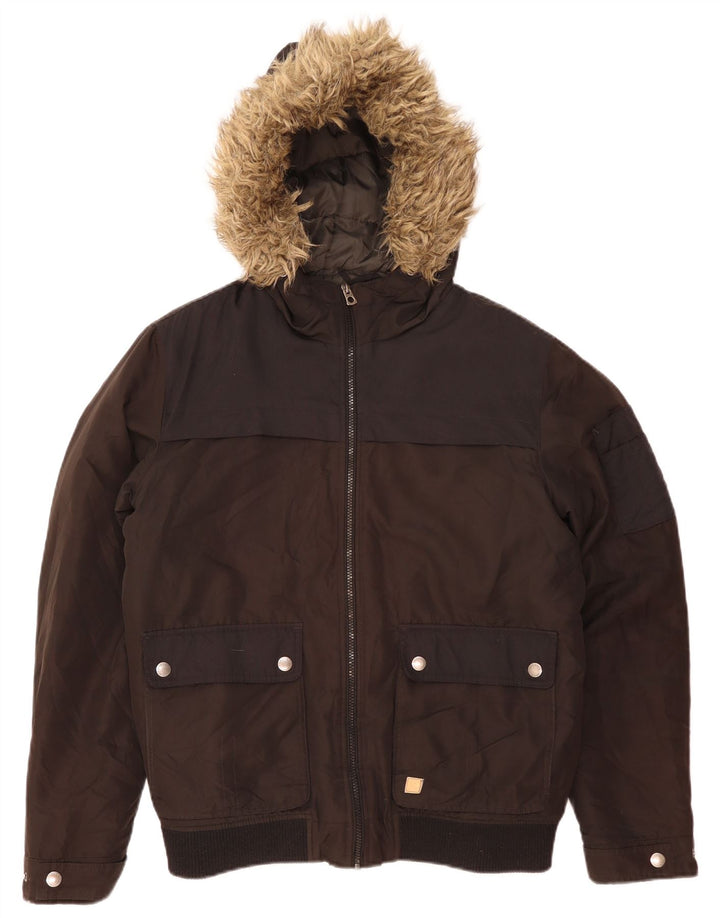 Giacca bomber con cappuccio da uomo Jack & Jones UK 40 grande nera