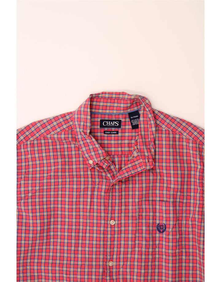 CHAPS Mens Big & Tall Shirt XL Pink Check Cotton Vintage Chaps and Second-Hand Chaps from Messina Hembry 