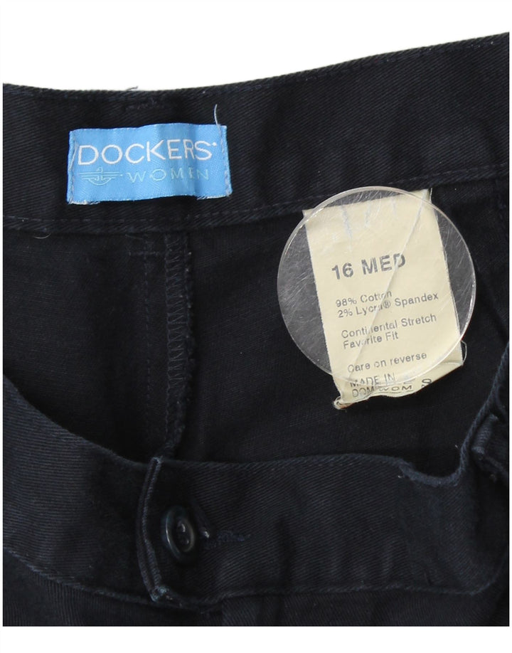 DOCKERS Pantaloni casual a vita alta da donna US 16 2XL W34 L30 Blu navy