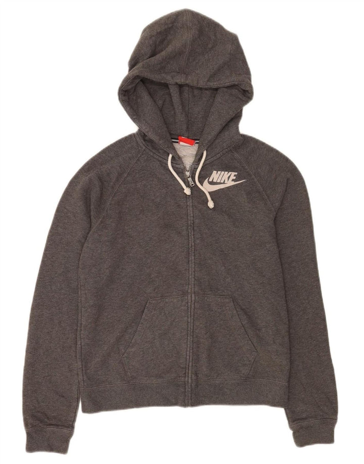 Felpa con cappuccio e zip da donna Nike UK 14 Cotone grigio medio