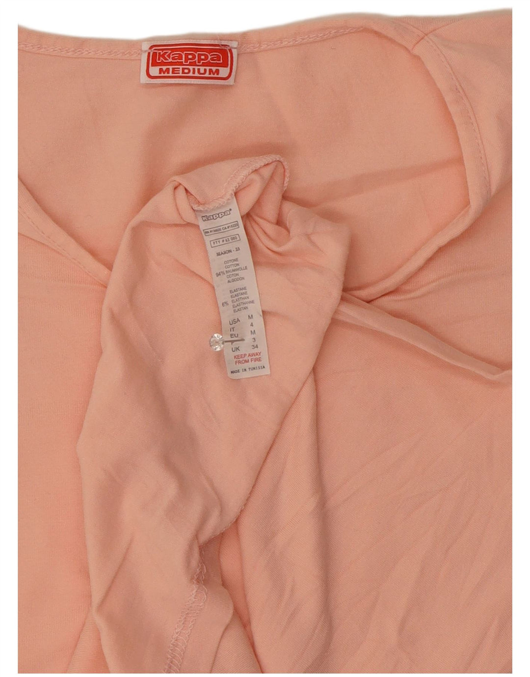 Maglietta Kappa da donna Top UK 12 cotone rosa medio