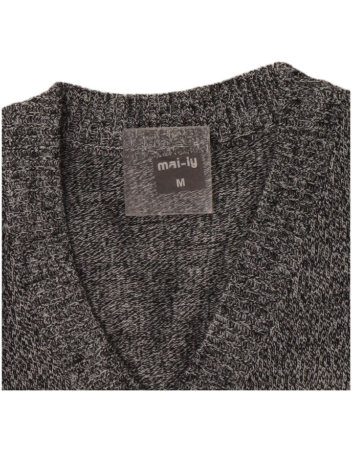 Canotta vintage da uomo a righe grigio medio