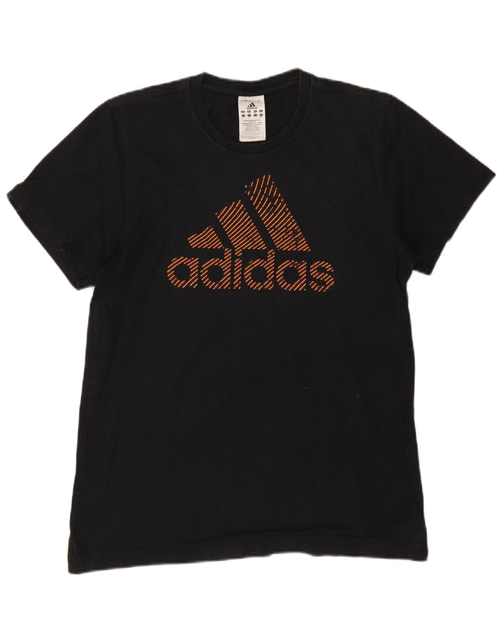 T-shirt grafica da uomo Adidas Top in cotone nero medio