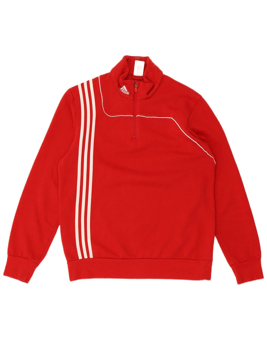 Felpa ADIDAS da uomo con zip e collo rosso medio
