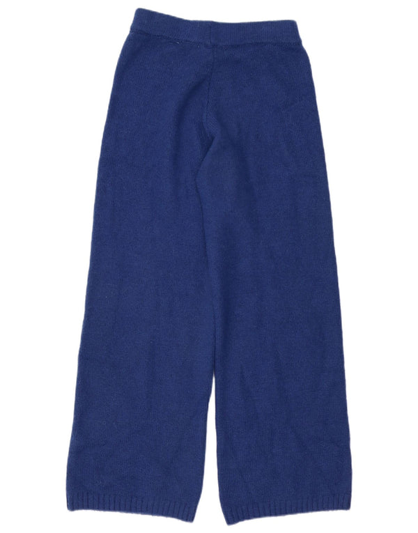 Pantaloni da tuta da donna Zara lavorati a maglia a gamba larga UK 8 piccoli in acrilico blu