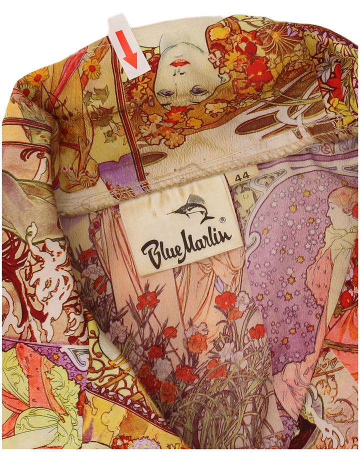 Giacca blazer a 4 bottoni con grafica da donna VINTAGE IT 44 media multicolore